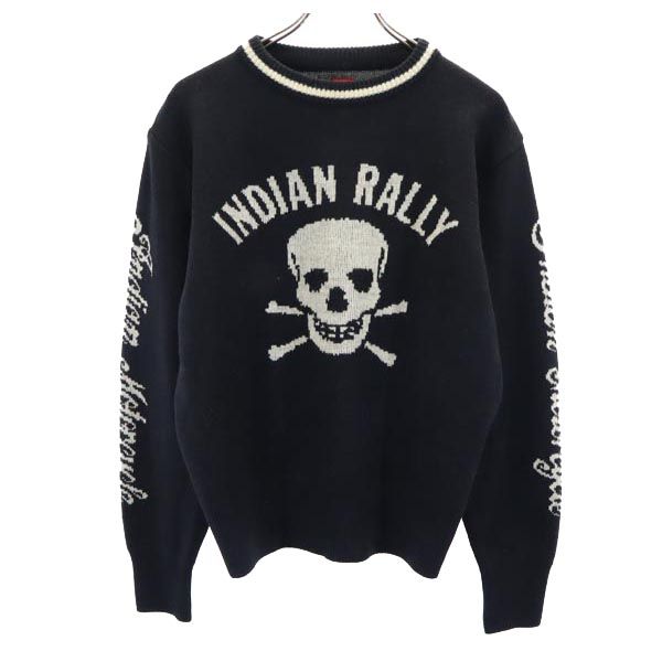 ウールブレンド 長袖 ニット 38 ブラック系 セーター メンズ