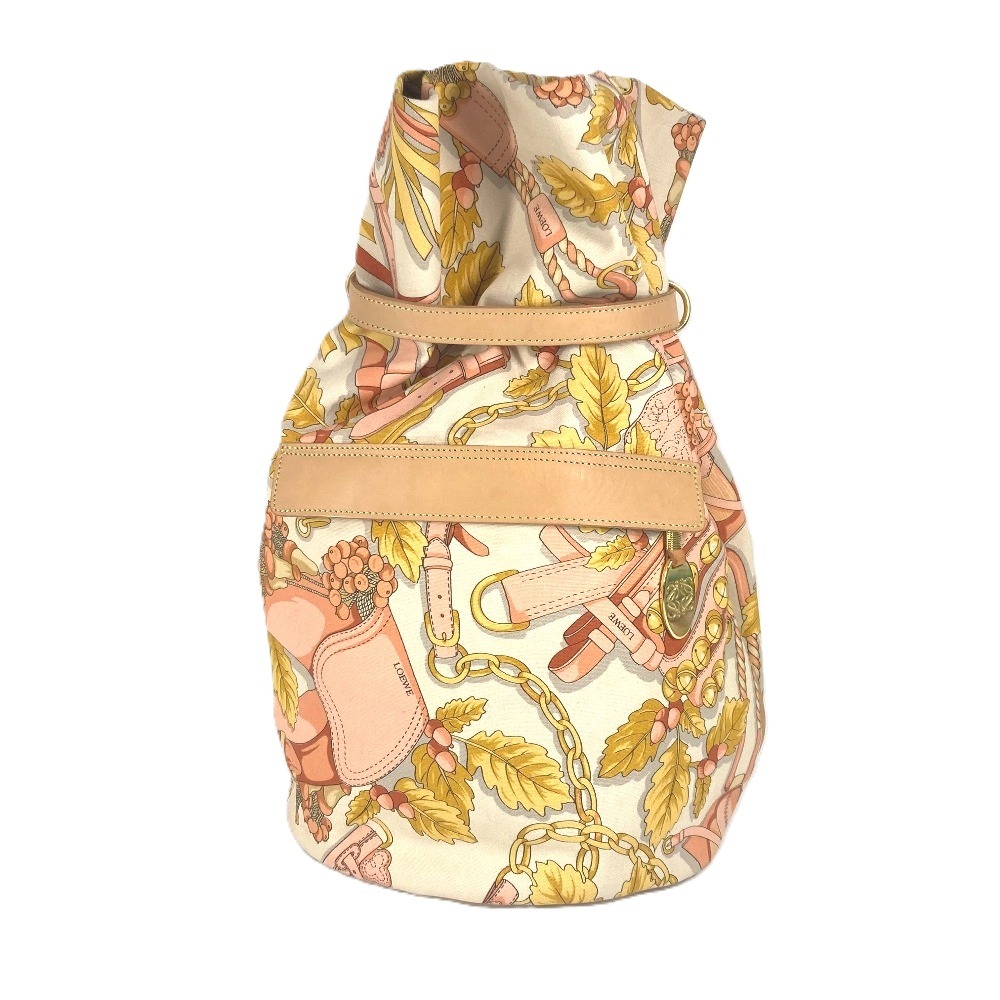 ショルダーバッグ 総柄 ヴィンテージ 肩掛 カバン キャンバス オレンジ