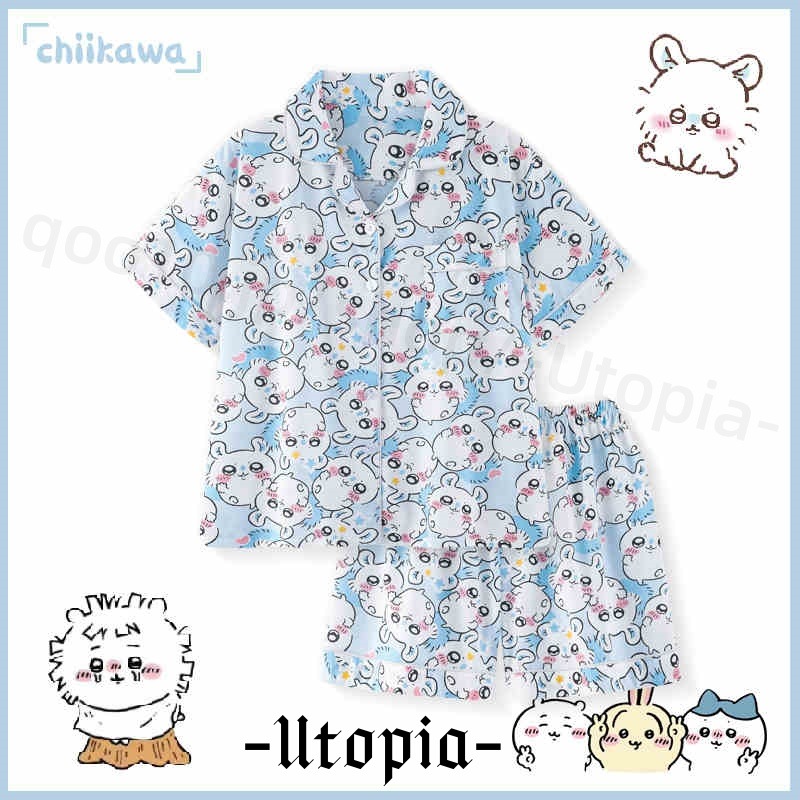 【品質保証】ちいかわ モモンガ パジャマ momonga ルームウェア セットアップ 二点セット 半袖 前開きパジャマ 春夏 ルームウェア レディース パジャマ 室内着 可愛い 韓国ファッション
