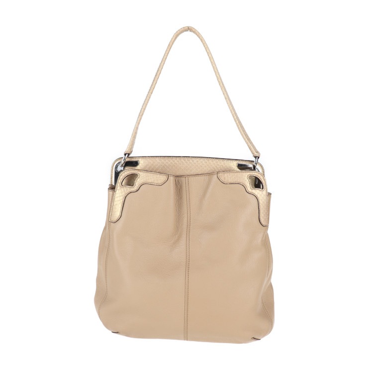 美品 CARTIER カルティエ ショルダーバッグ - マルチェロ レザー パイソン ベージュ ワンショルダー 本物保証 中古