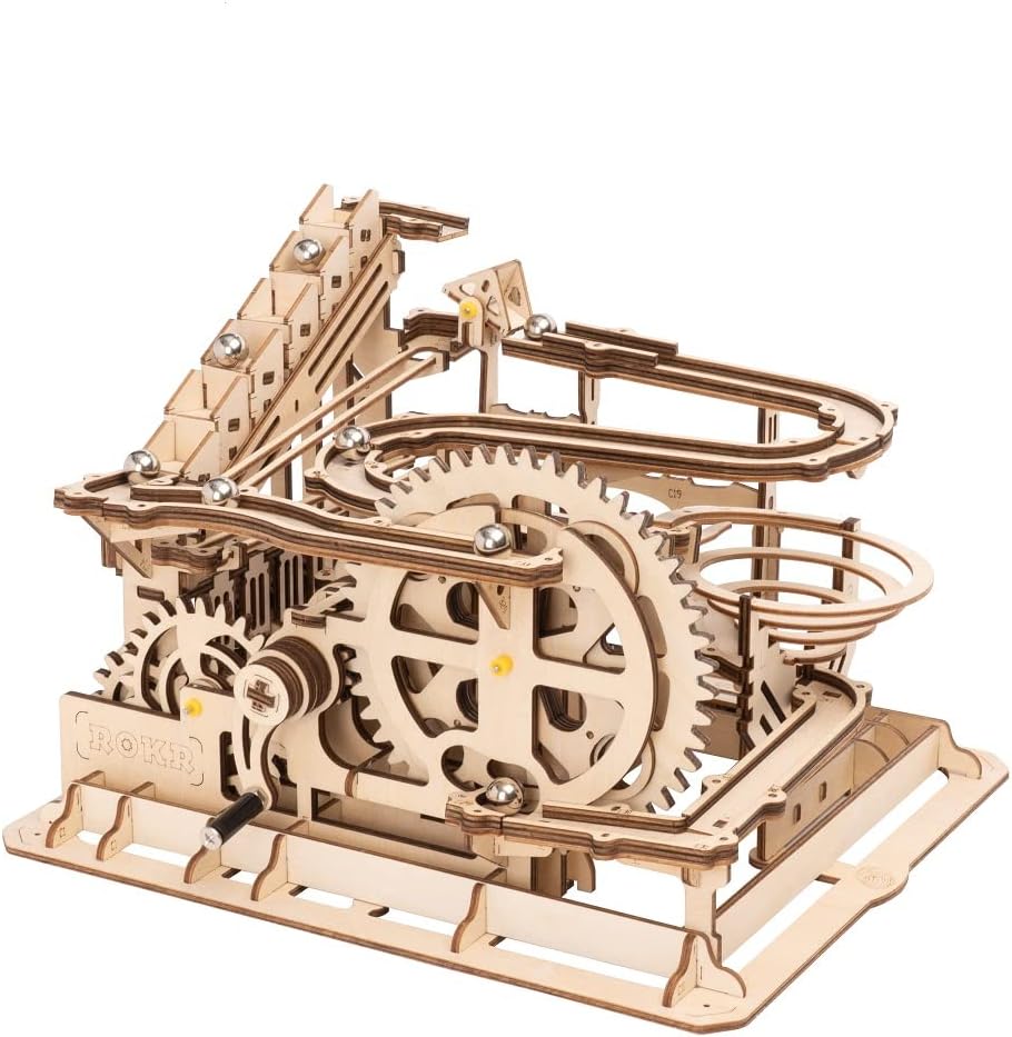 つくるんです【日本公式販売／日本語説明書付】Robotime 動く 3D ウッドパズル コースターシリーズ (マーブルパルクールプラス)