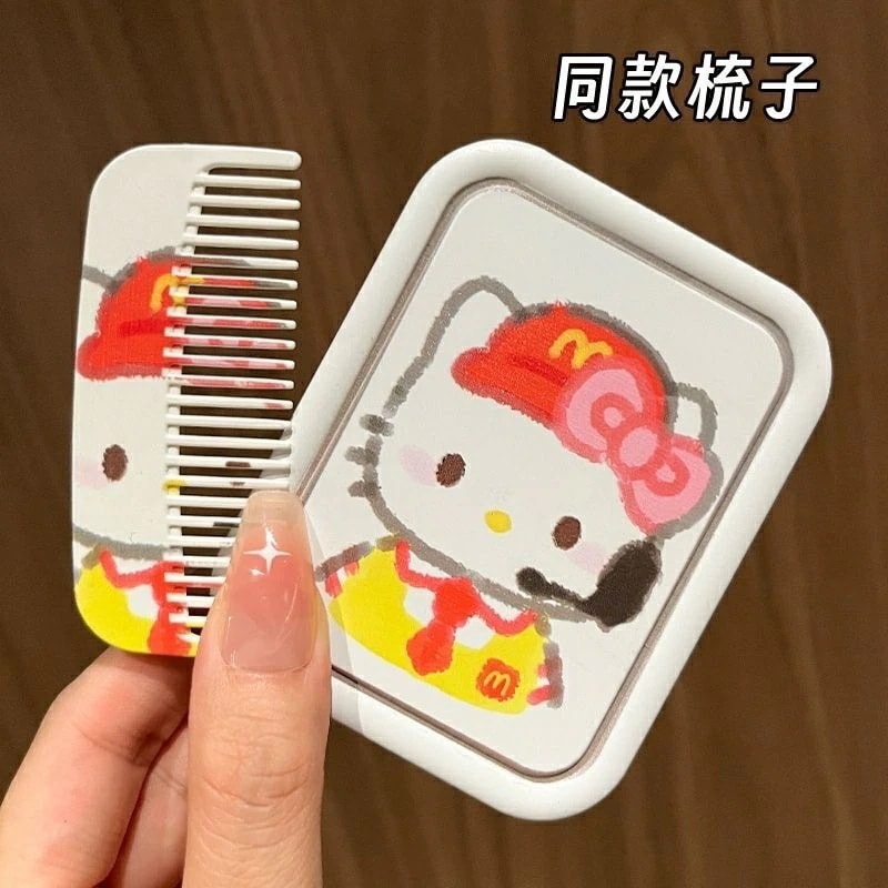 【200点セット】【送料無料】おニャン子姫ミラー学生は折り畳みミラーを持ち歩くかわいい化粧鏡女