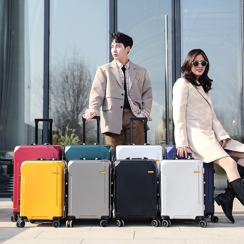 トロリーケースpc大容量取り外し可能なユニバーサルホイールパスワードスーツケースアルミニウムフレーム充電式学生スーツケースライトウェイト