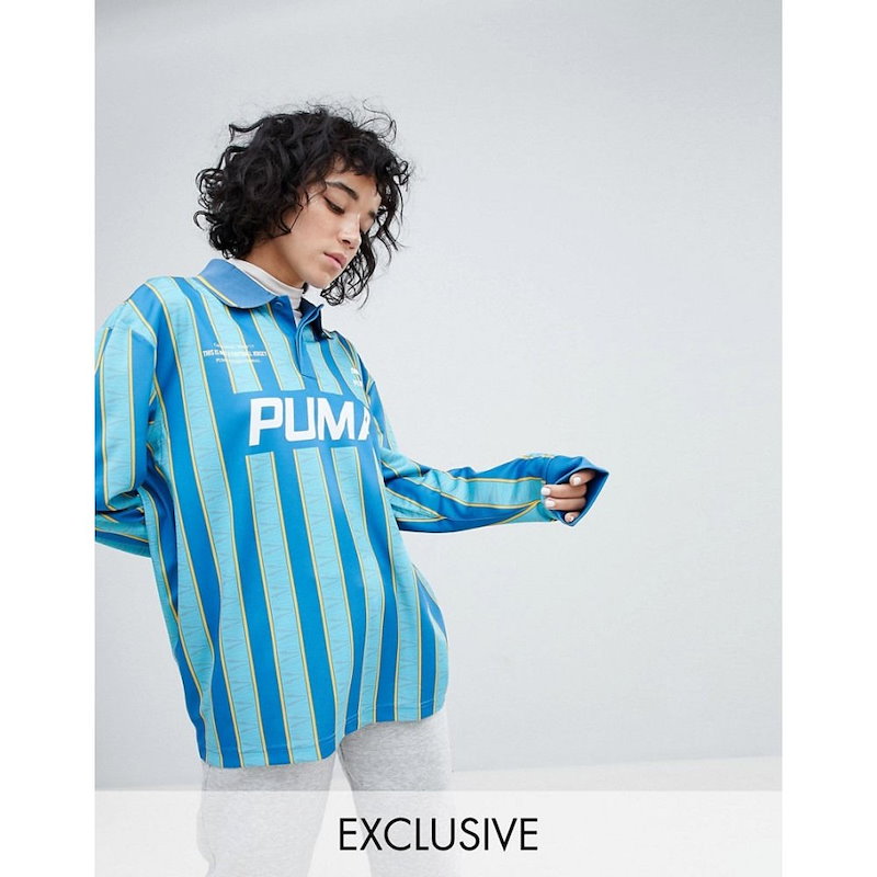 プーマ レディース トップス【Puma Exclusive To ASOS Football Jersey In Blue】Blue プーマ レディース トップス【Puma Exclusive To ASOS Football Jersey In Blue】Blue