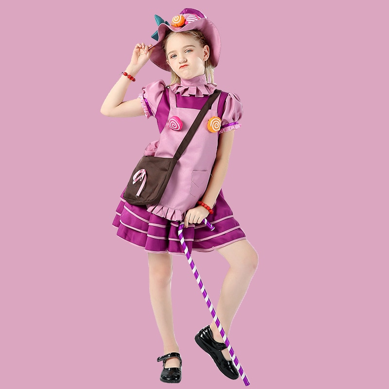ハロウィン Cos 子供衣装キャンディー魔女リトルウィッチ服仮面舞踏会女の子衣装