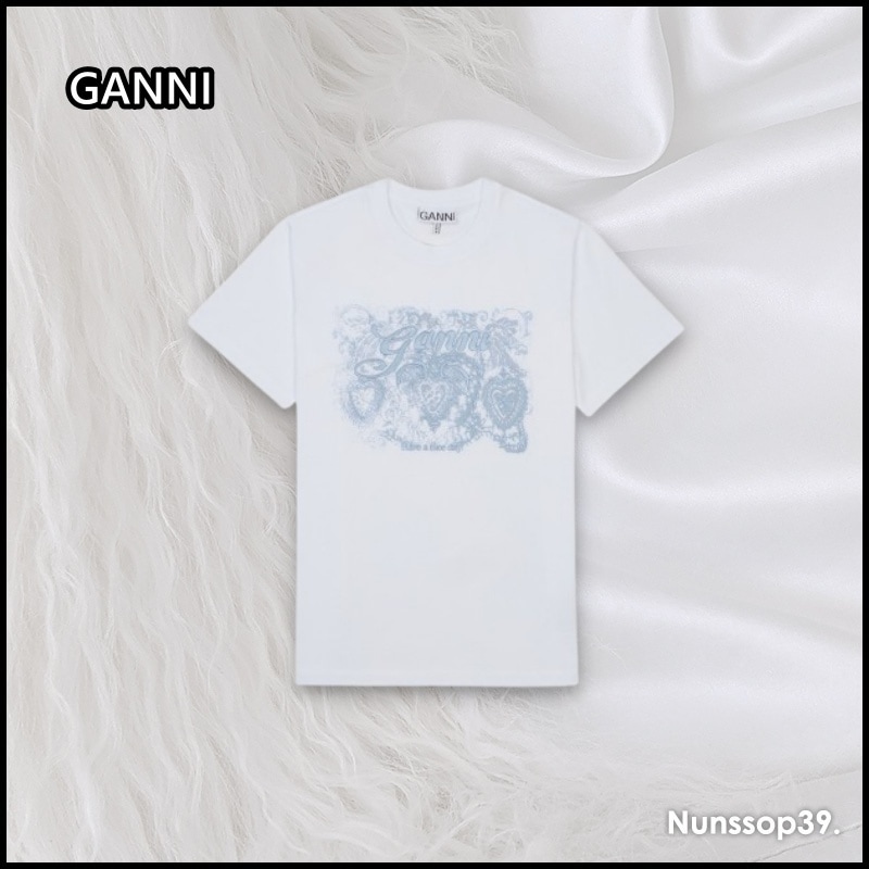GANNI タトゥー レース リラックスフィット TシャツTシャツ・カットソー