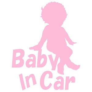 Baby In Car ( ベイビー イン 赤ちゃんが乗ってます ) 2 カッティングステッカー 全12色(195mmX150mm) おしゃれ かわいい 車 シンプル あおり運転 対策 リア 窓 ガラ