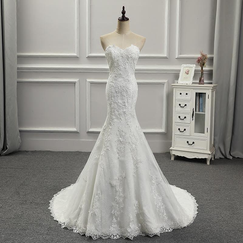 ウェディングドレス マーメイドライン レース 白 ビスチェドレス 二次会ドレス 結婚式 マーメイドドレス ホワイト ノースリーブ 花嫁ドレス トレーンドレス ウェディング ロングドレス 海外挙式 撮影