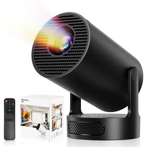 Philoent プロジェクター 家庭用 超小型 【2026アップグレード版Android TV14.0搭載&270回転&HiFi外部スピーカー】 27000LM 1080P 4K対応 短距離投影 高