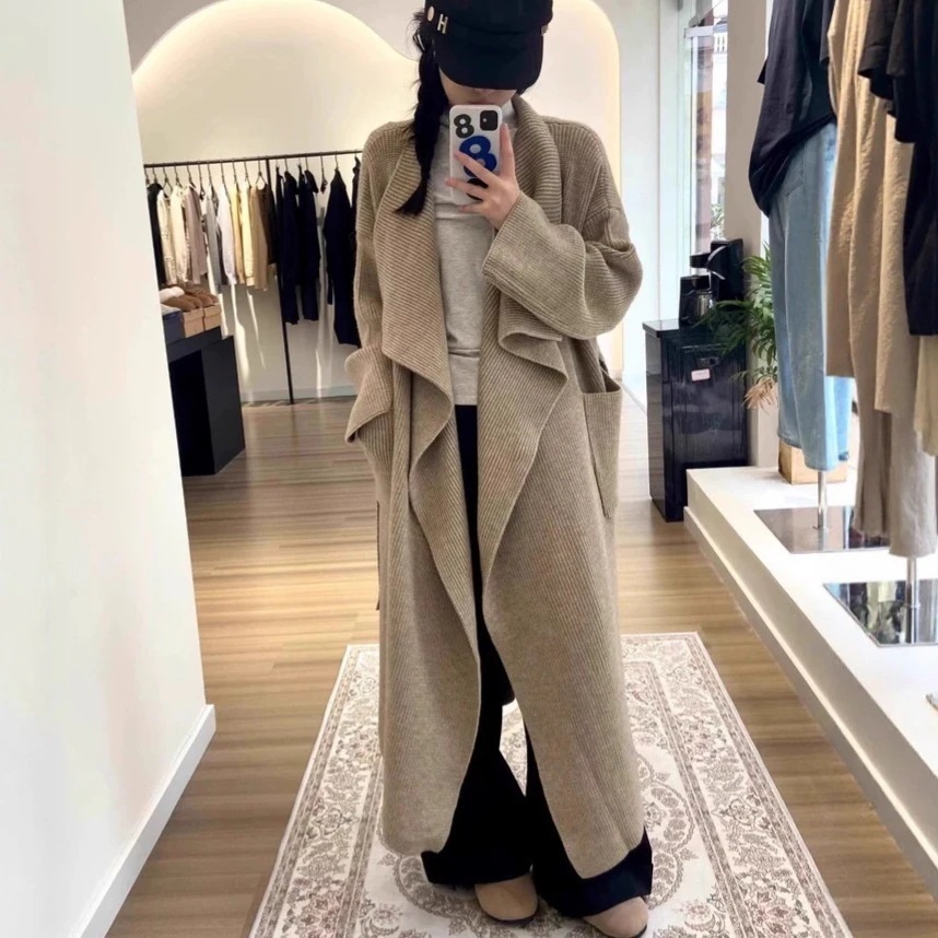 ロング セーター コート 秋冬 ゆったり 厚手 気品 ニット カーディガン コート レディース アウター モヘア ニット ノルディック ニット モヘアニット