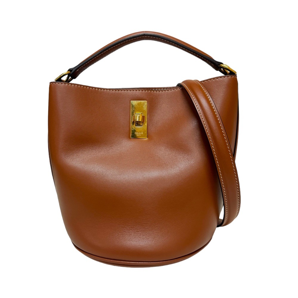 セリーヌ ティーンバケット16 ショルダーバッグ 19757-3CR4 ブラウン CELINE 中古 美品