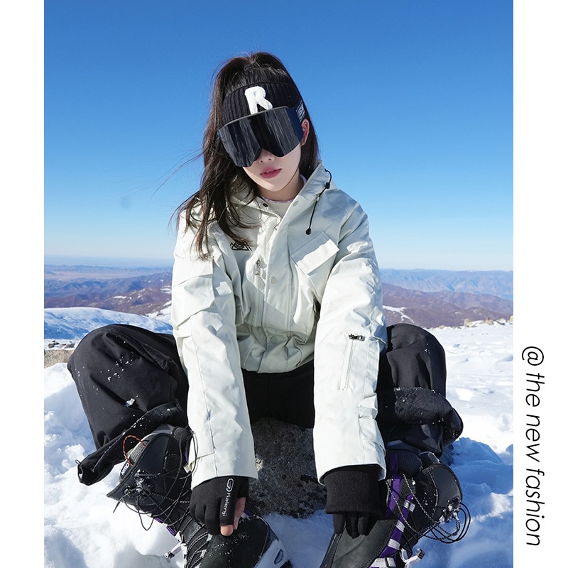 防風スキーウェア女性プラス綿厚手カップルスキーパンツセット