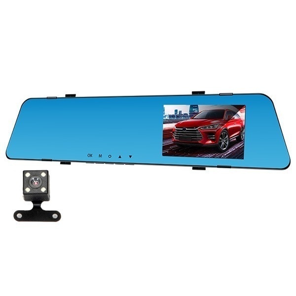 ミラー型リアカメラ付ドライブレコーダー DVR-R801 ドライブレコーダー 前後 ミラー型 ドラレコ 4.2インチ 170度広角視野