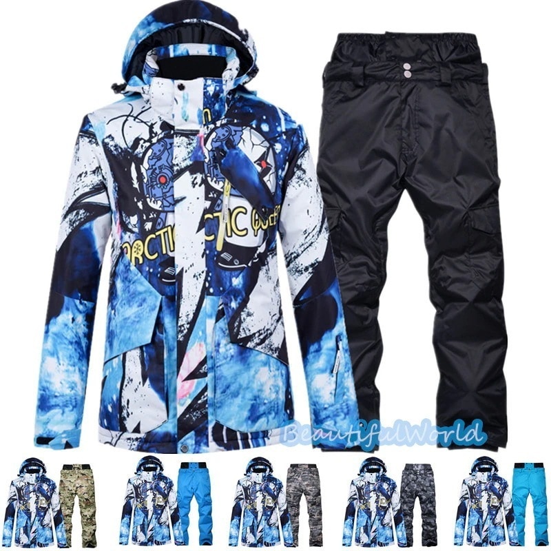 スノーボードウェア上下セットスキーウェアメンズレディースセットアップ男女兼用スノボウェアスノーボードジャケットパンツ撥水防風保温雪遊び暖かいH84