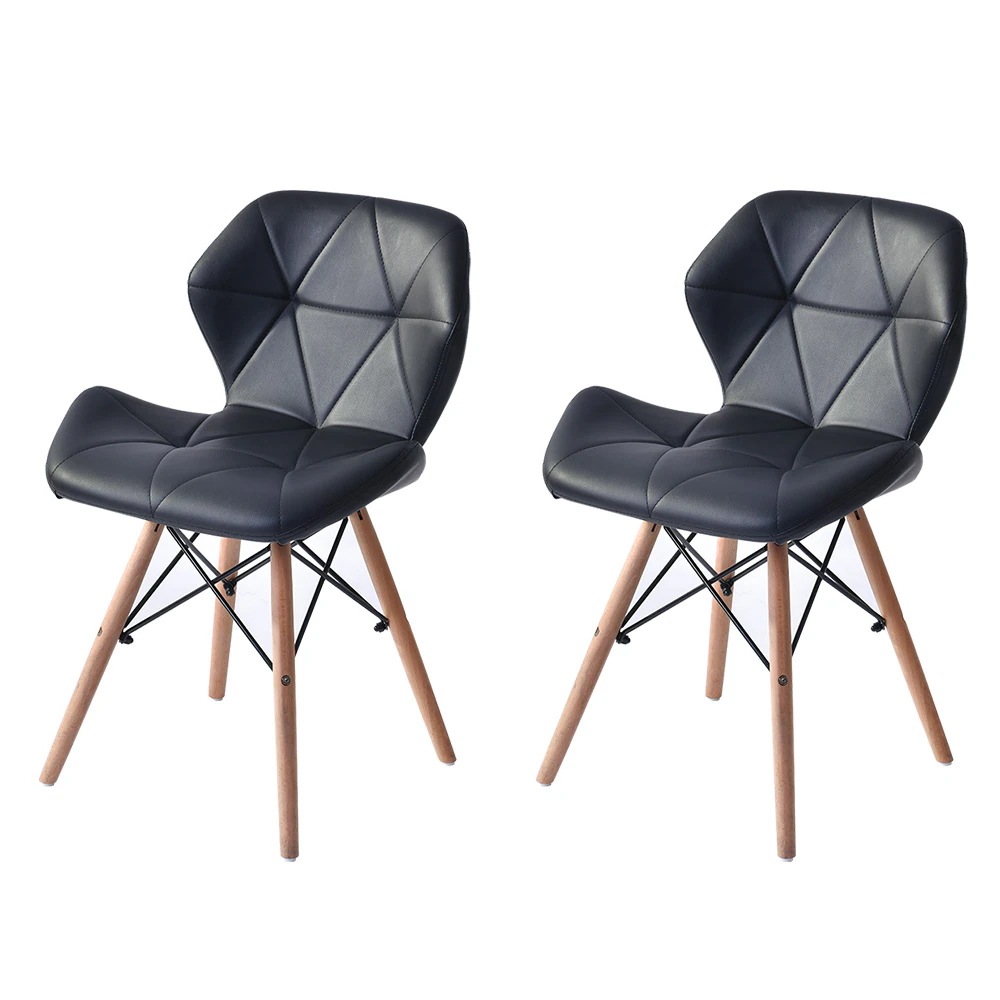 【国内発送,送.料無料】【ブラック2脚】イームズチェアー ダイニングチェア クッション PU 正規品　レーダーチェア 北欧 リプロダクト