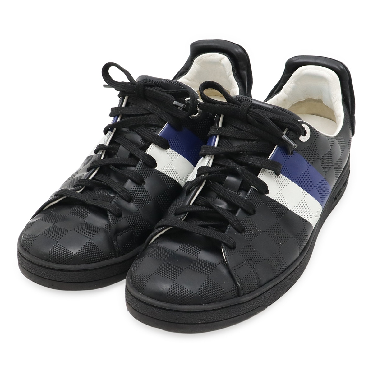 ダミエアンフィニ フロントロー スニーカー ローカット 靴 シューズ レザー ブラック ホワイト #5 日本サイズ約24.5c