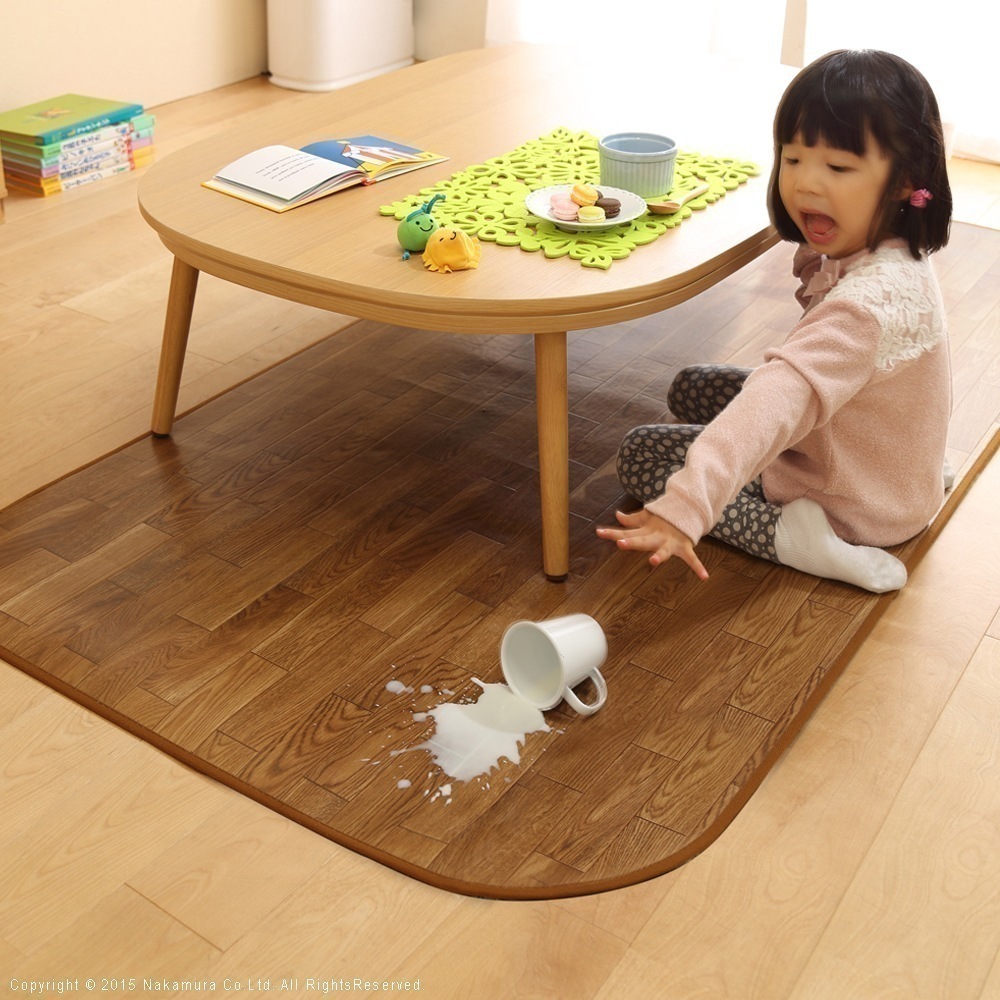 ラグ カーペット マット 1畳用 木目調 フローリング 防水 抗菌 防カビ 防汚 日本製 床暖房ホットカーペット対応