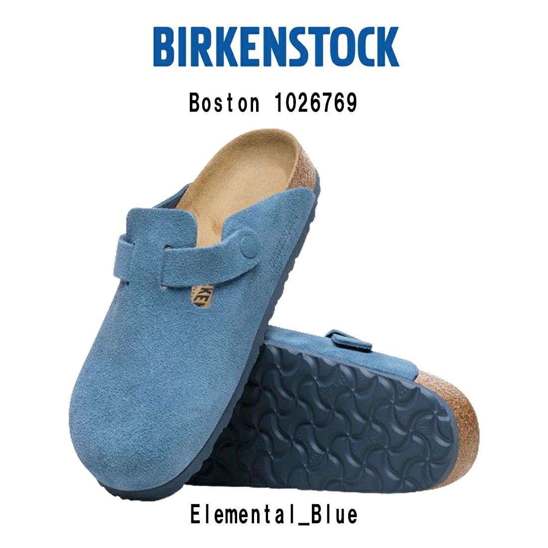 BIRKENSTOCK クロッグサンダル シューズ Boston Suede Leather ボストン スエード レザー ブルー ユニセックス 1026769 Regular