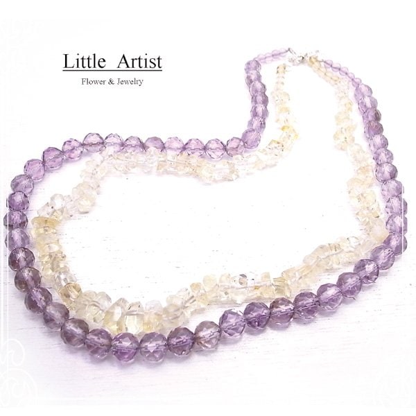 アメリ ネックレス シトリン アメジスト シルバー 天然石 アクセサリー 手作り Little Artist リトルアーティスト la-45
