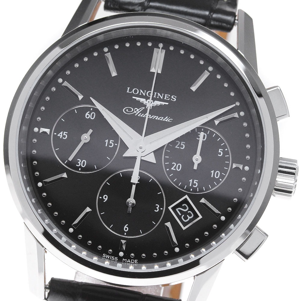 ロンジン LONGINES L2.749.4 ヘリテージ クロノグラフ 自動巻き メンズ 美品 箱・保証書付き_839884【中古】