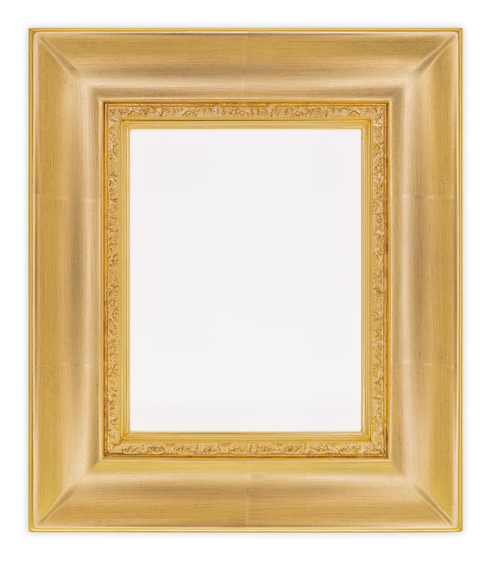 Fサイズ油彩用額縁 UVカットアクリル仕様 木製 裾野 壁用2本針フック付 F0(140×180mm) 金