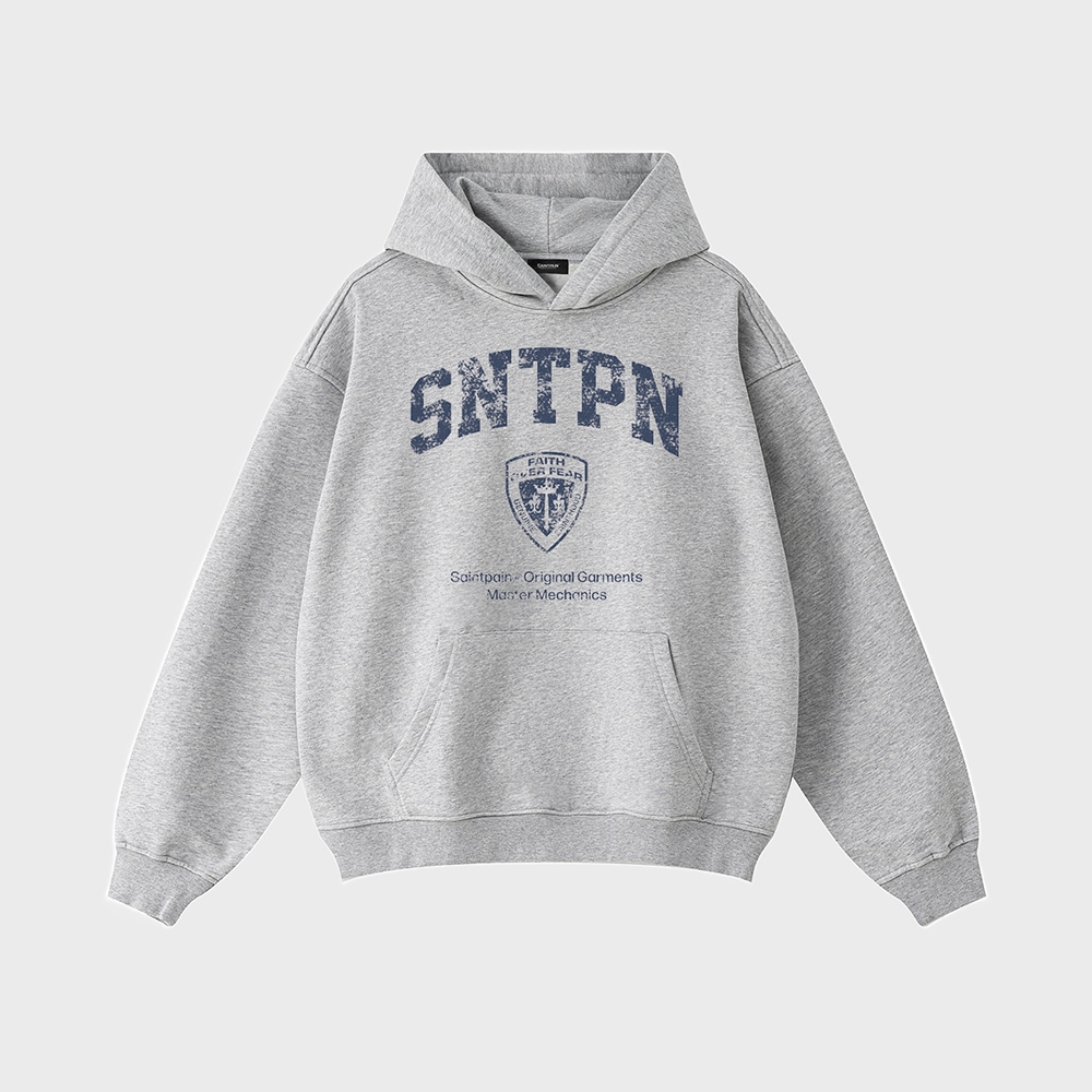 SP POLICE HEAVYWEIGHT OVERFIT HOODIE-MELANGE GREY