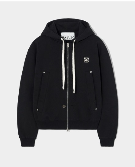 アウターその他 SATUR Theo Cotton All Day Hooded Zip Up Palette Black SA243U MUSINSA公式 | SATUR Theo Cotton All Day Hooded Zip Up