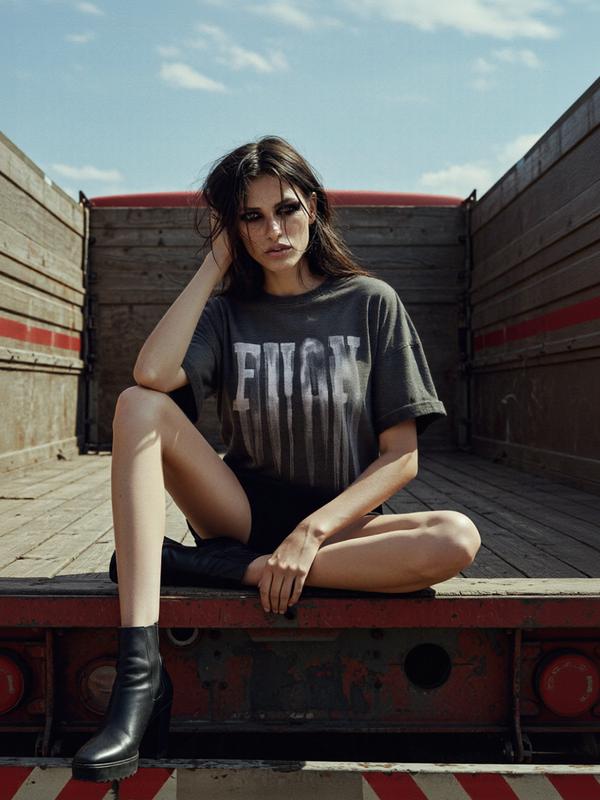 ヴィンテージウォッシュドTシャツチャコール