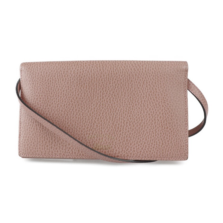 美品 GUCCI グッチ ショルダーバッグ 368231 ショルダーウォレット スウィング カーフレザー ピンク系 ゴールド金具 2WAY クラッチバッグ 長財布【本物保証】
