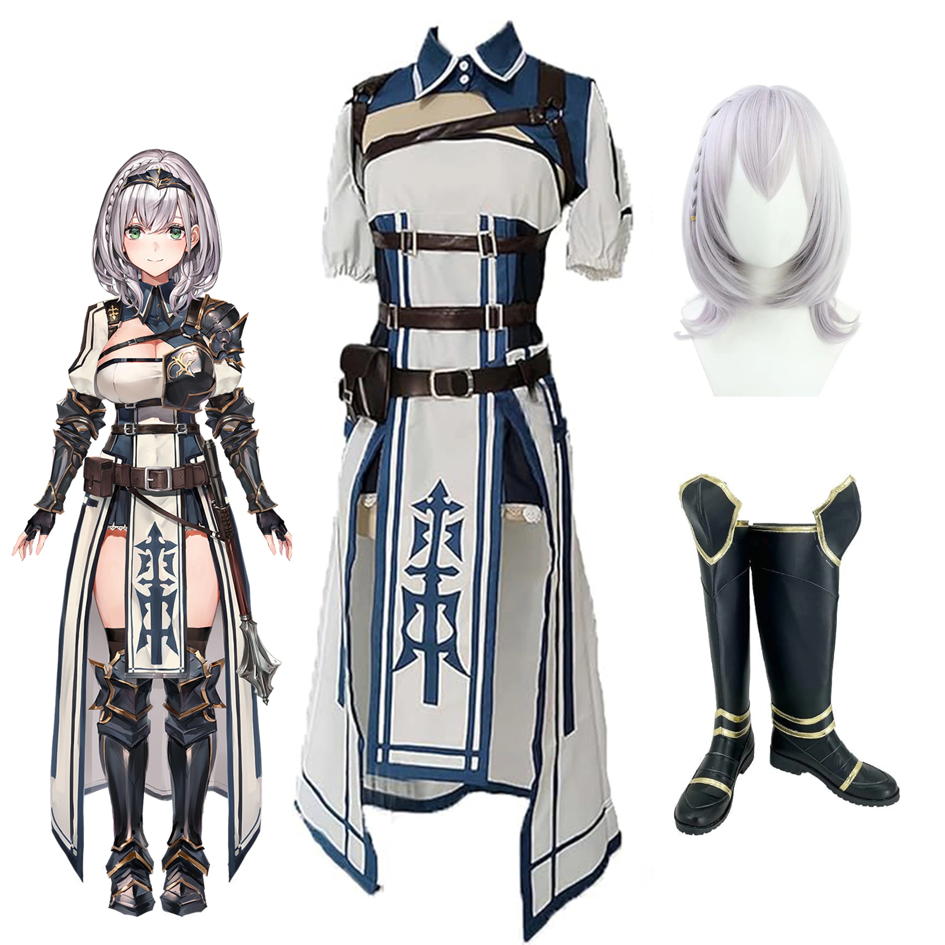 【全シリーズ発売中】 【値引き中】靴 ウィッグ 新衣装 団長 シスター 修女 巫女 ハロウィン コスプレ衣装 しろがねえる 3期生 修道服 白銀ノエル Vチューバー ホロライブ バーチャル SNSで大