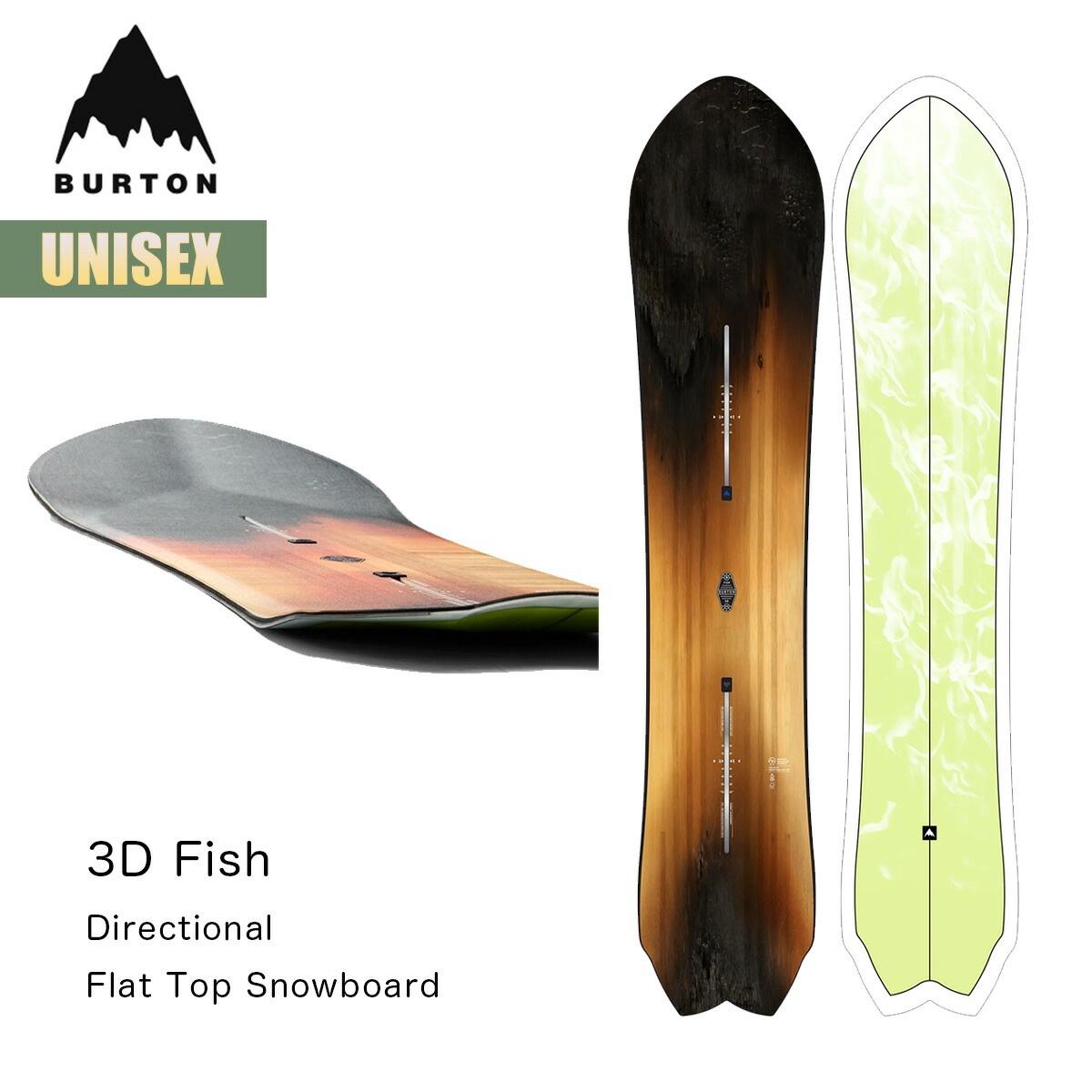 スノーボード 板 25-26 フィッシュ 3D ディレクショナル フラットトップ W26JP-222351 Fish 3D Directional Flat Top Snowboard