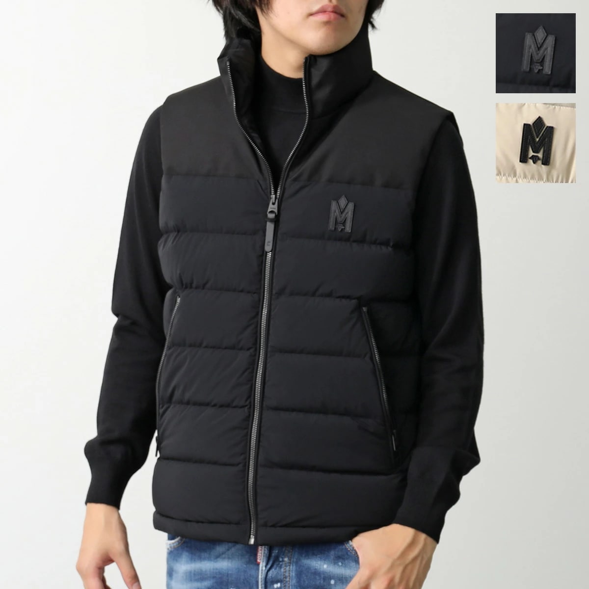 MACKAGE マッカージュ ダウンべスト BOBBIE-Z メンズ ジレ ロゴ スタンドカラー 撥水 カラー2色