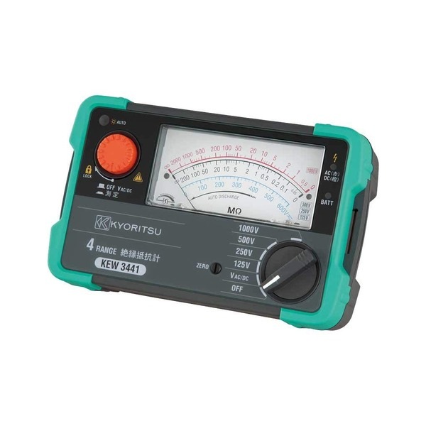 共立電気計器 キューメグ 4レンジ絶縁抵抗計 (125V/250V/500V/1000V) 3441