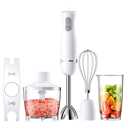Turelar ハンドブレンダー マルチスティックブレンダー 800W 離乳食 氷も砕ける フードプロセッサー 泡立て器 電動 スリム コンパクト フードミキサー ハンディミキサー アタッチメント 5