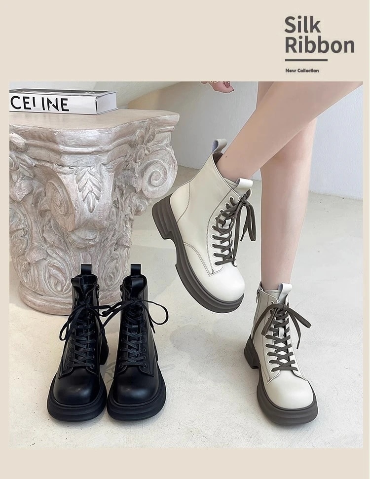 マーディンブーツ ショットブーツ メッシュガス革靴 こうぐふう ラバー靴底 rock ストラップ厚底靴 身長アップ ミドルヒールシューズ3-5cm 太ヒール ラウンドトゥ 流行り ハンサム クールgi