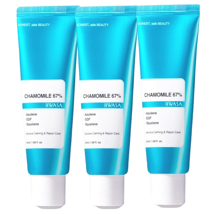 ブルーカモミール 67% カーミングリペアクリーム 肌 ダメージ刺激 鎮静クリーム 50ml x 3個