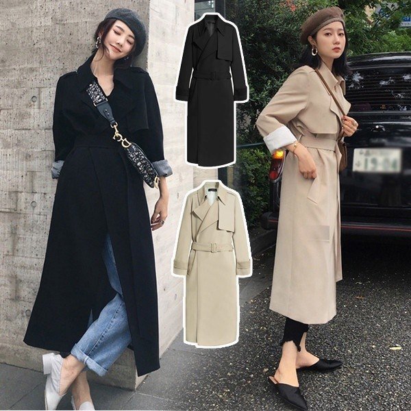秋 アウター レディース レンチコート ロング丈 スプリングコート テロンチ 新作 定番 冬コート 5,500円