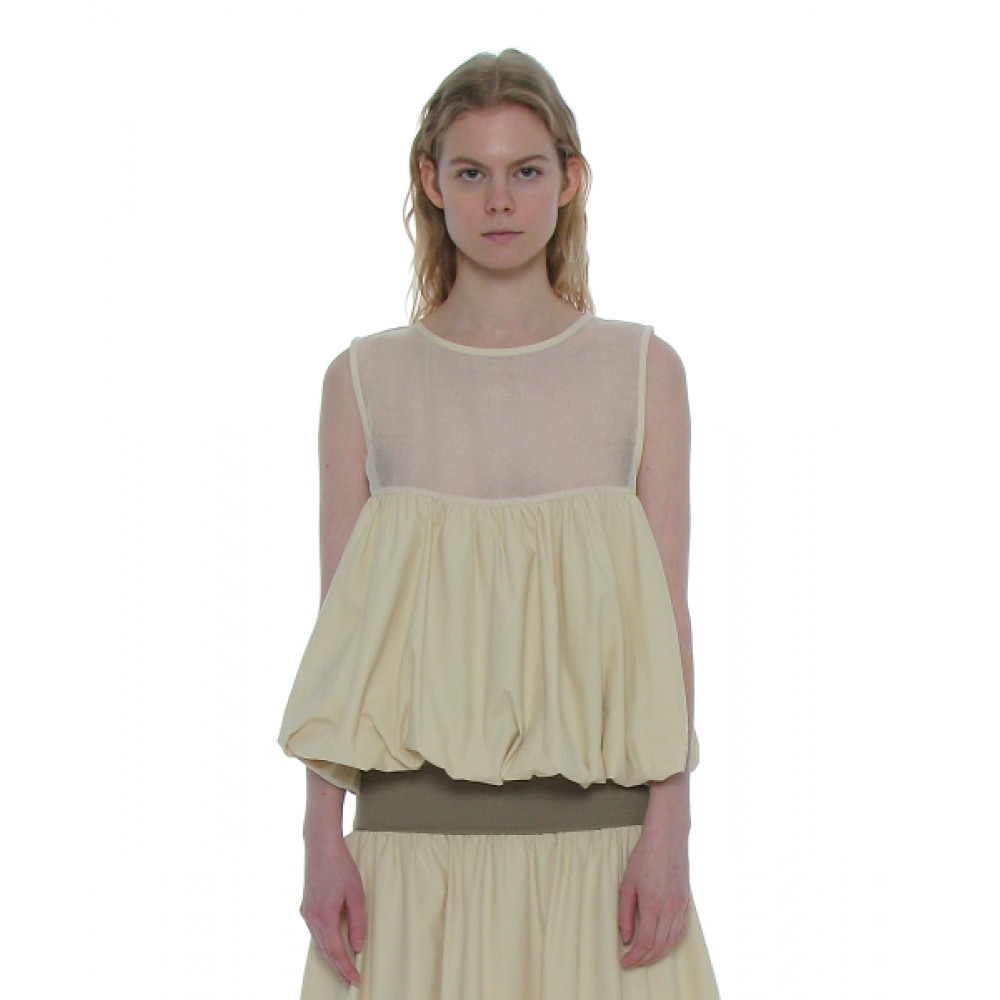 PARTIMENTO レディースノースリーブパフブラウス_アイボリー