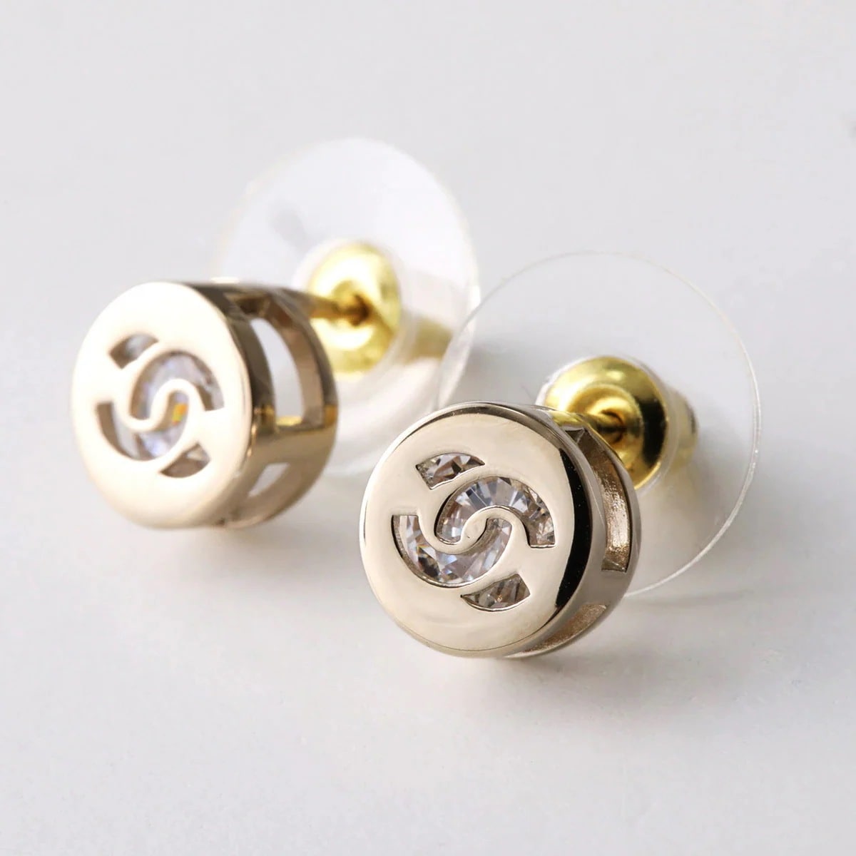 CHANEL シャネル ピアス ABE107 B17803 レディース ココマーク CCマーク スタッド ラインストーン NZL31