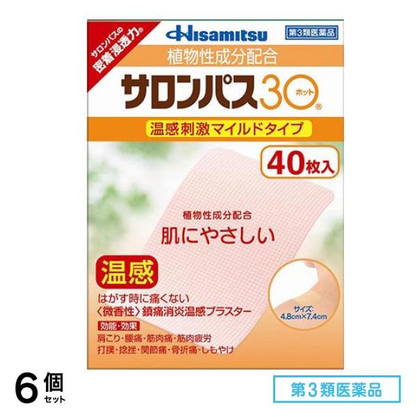 第３類医薬品 サロンパス30 ホット 40枚入 6個セット