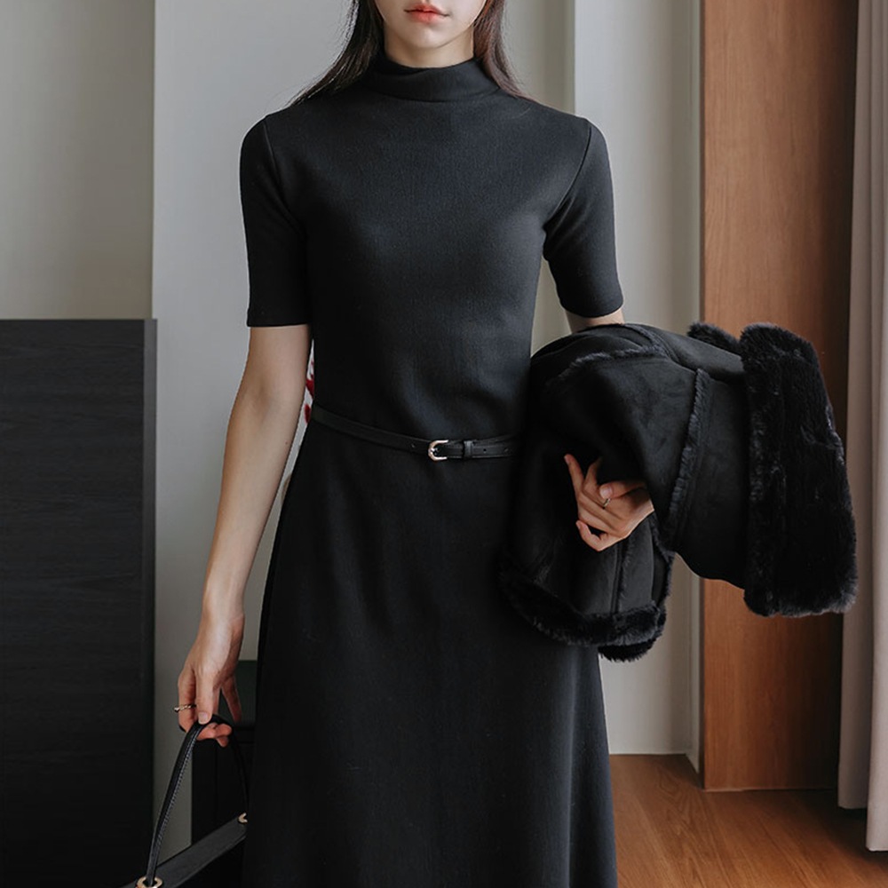 ノーエンドヤンギモハーフネックフレア1/2ワンピース