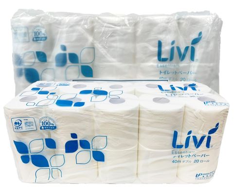 【ケース販売】ユニバーサル・ペーパー 業務用トイレットペーパー ダブル 40M 20ロール X 4パック入