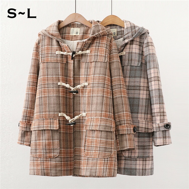 スクールコート 女子 学生 ダッフルコート レディース チェック フード付き ジャケット アウター 中綿 かわいい 中学生 高校生 スクール コート 制服 通学 定番 シンプル 大きいサイズ 学校