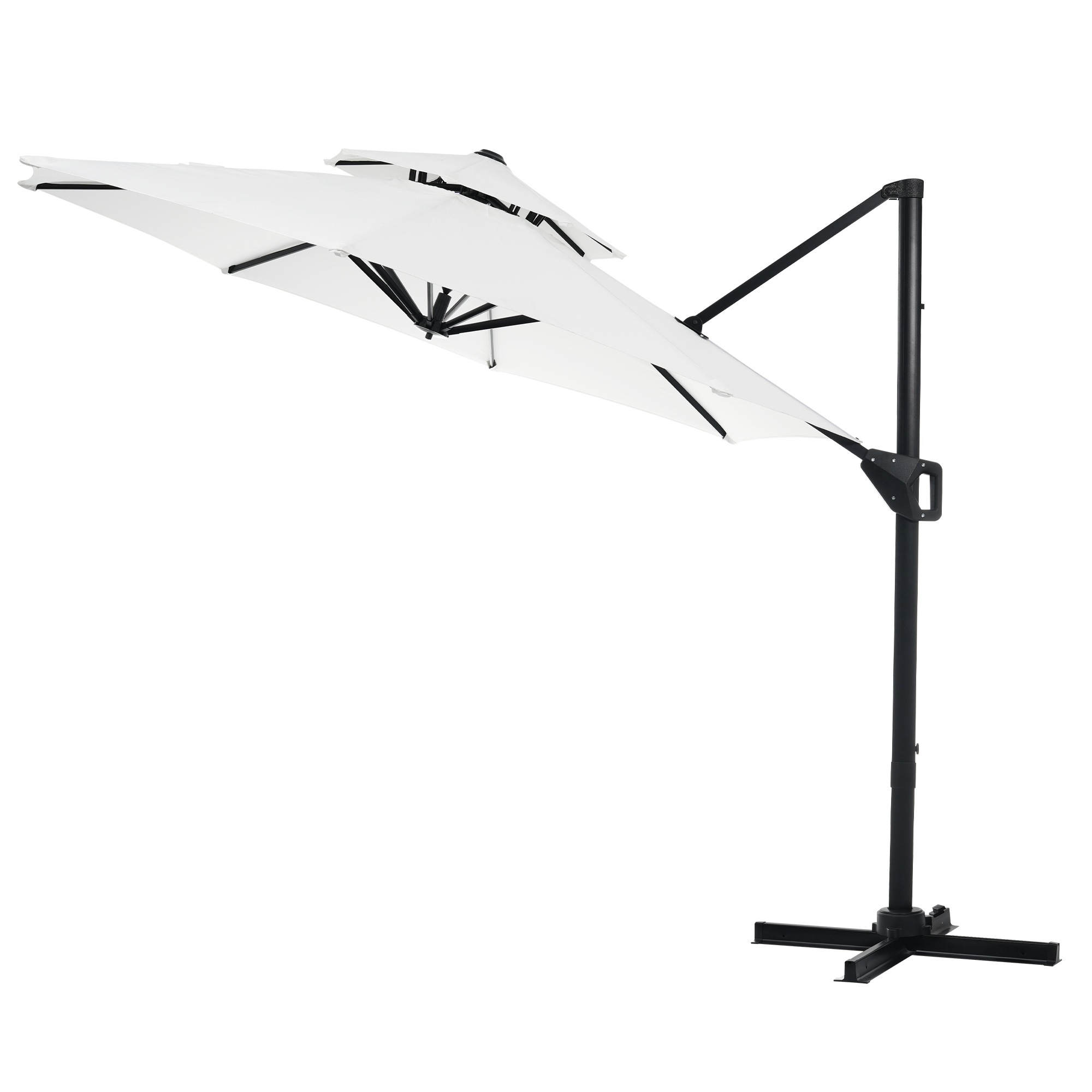 【国内へ発送&送·料·無·料】236【ベージュ＋ベース付き】パラソル 直径300cm 30+UPF紫外線対策 角度調整 パラソルセット ベース パラソル ガーデンパラソル