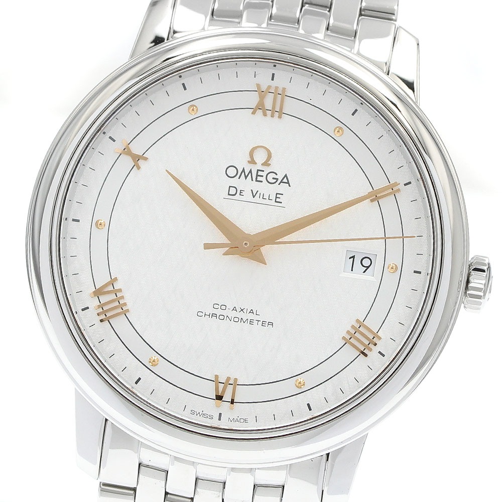オメガ OMEGA 424.10.40.20.02.004 デビル プレステージ デイト 自動巻き メンズ 良品 保証書付き_938304【中古】