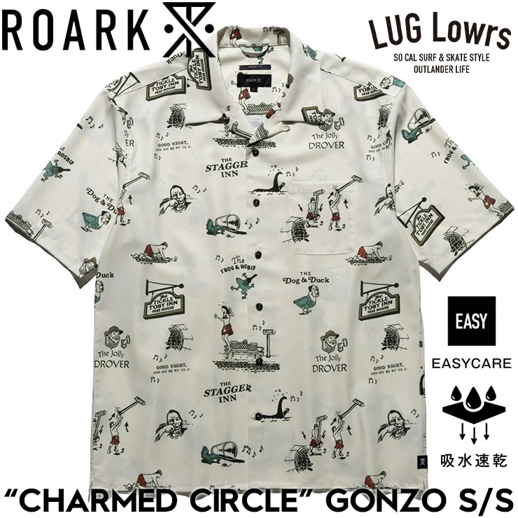 ROARK ロアーク シャツ メンズ 半袖シャツ オープンカラーシャツ 総柄シャツ イージーケア 吸水速乾 10th Anniversary Collection CHARMED CIRCLE G