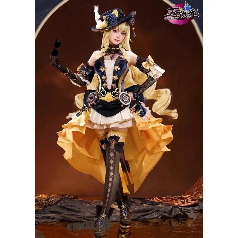 【2026新作-1032】三分妄想　原神　コスプレ　ナヴィア　衣装　 いしょう ウィッグ　靴　傘　サングラス　1268