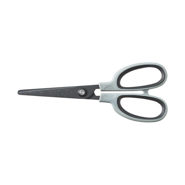 （まとめ） TANOSEE フッ素刃はさみ 刃先先丸 刃渡り65mm グレー 1本 [x30セット]