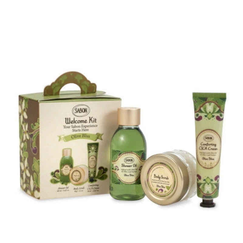 【正規品】 SABON ウェルカムキット オリーブブリス（シャワーオイル&ボディスクラブ&シカクリーム）