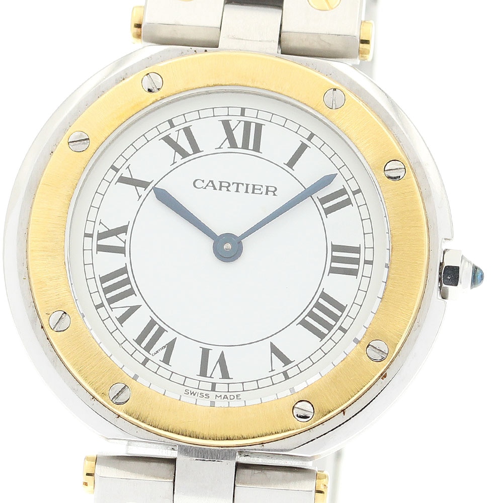 カルティエ CARTIER サントスラウンド LM コンビ クォーツ メンズ _883201【中古】